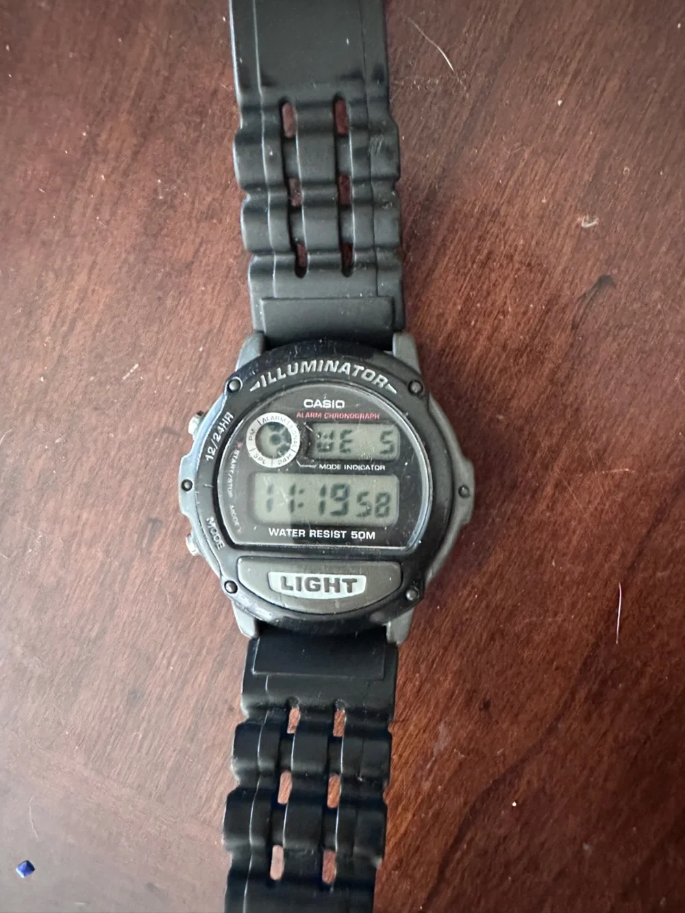 Casio Black Digital Illuminator Watch with Silver Accents